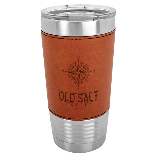 Old Salt Leather Engraved Tumbler