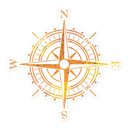 Old Salt Coffee Compass Sticker